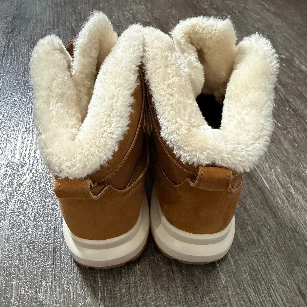 FitVille Womens Rugged Core Winter Boots Tan Faux Fur Lined Wide Toe